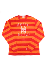 Bape Baby Milo Red & Orange LS Striped Tee