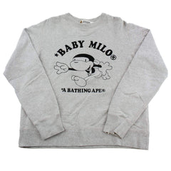 Pull ras du cou Bape Baby Milo Running Gris
