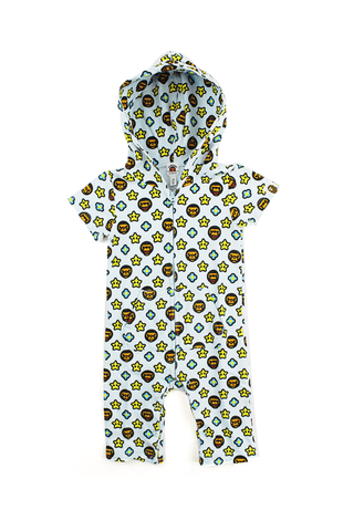 Grenouillère Bape Baby Milo avec monogramme bleu bébé