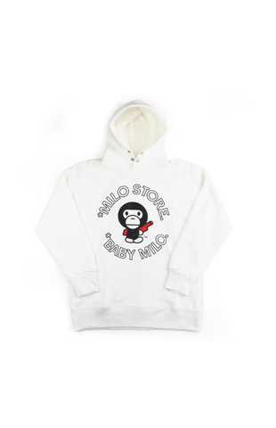 Sweat à capuche Bape Baby Milo Gun blanc