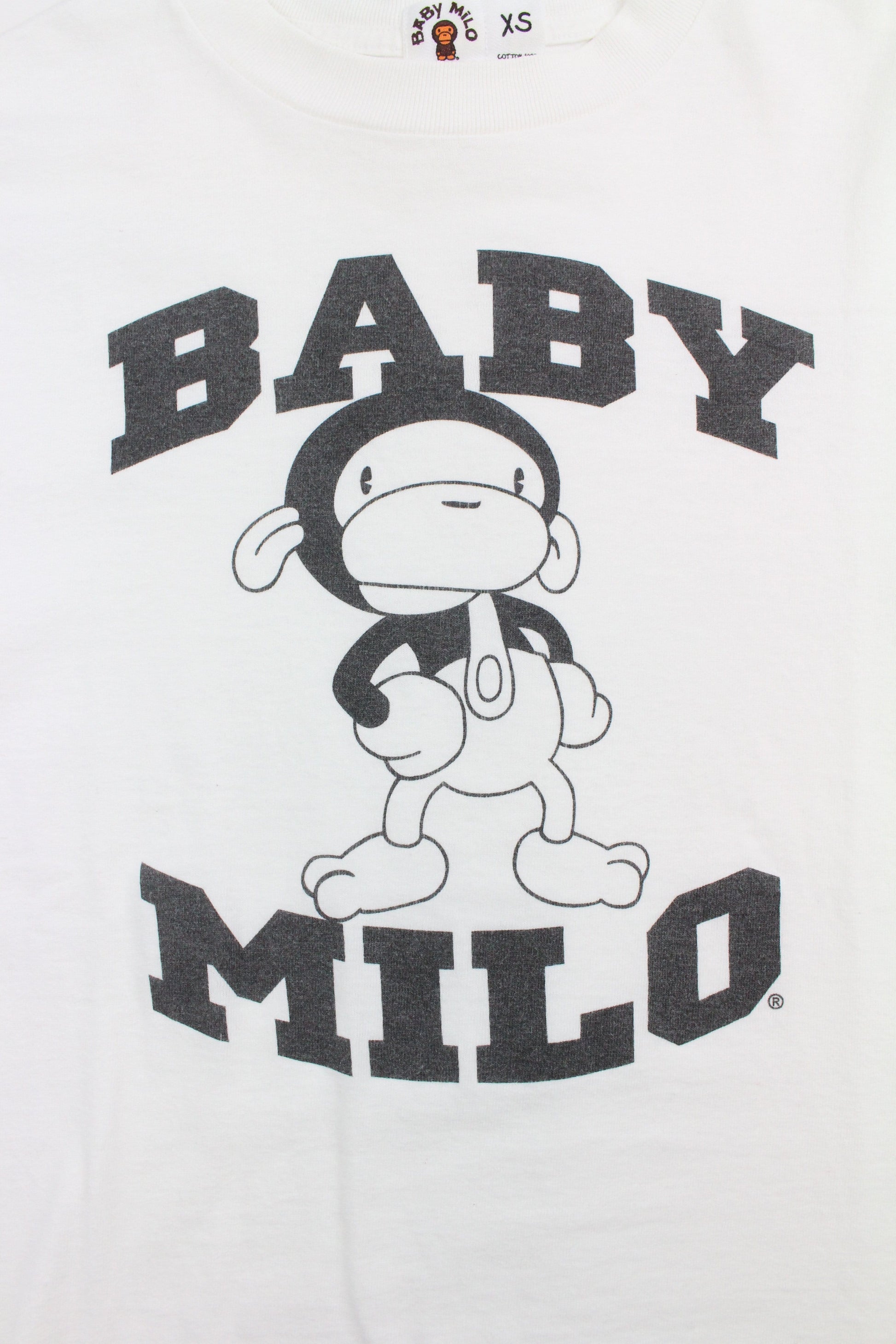 Bape Baby Milo Text Figure Tee White - SaruGeneral