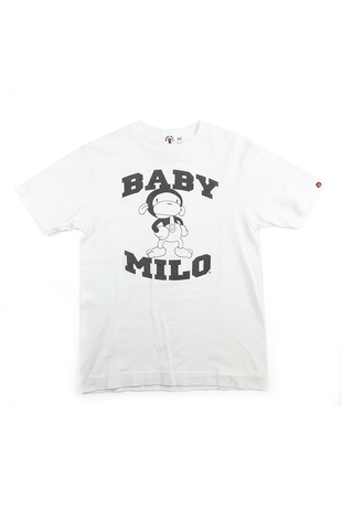 T-shirt Bape Baby Milo blanc avec texte