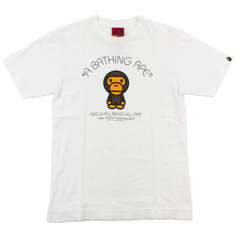 T-shirt Bape Baby Milo blanc avec texte