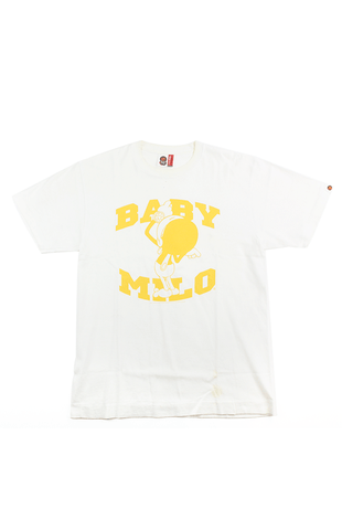 T-shirt Bape Baby Milo Yellow Arc Text Blanc