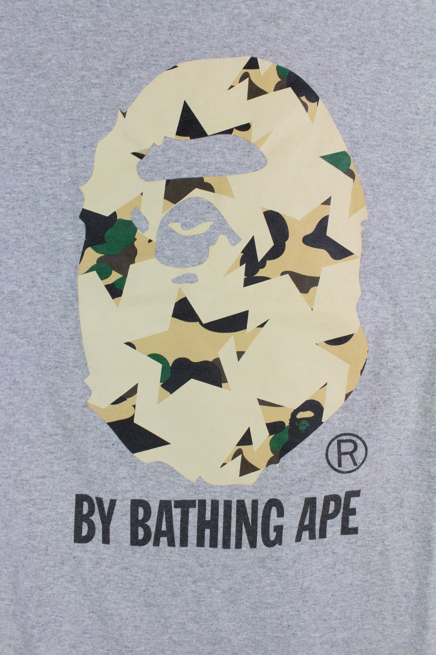 Bape Bapesta 1st Yellow Big Ape Logo Tee Grey - SaruGeneral