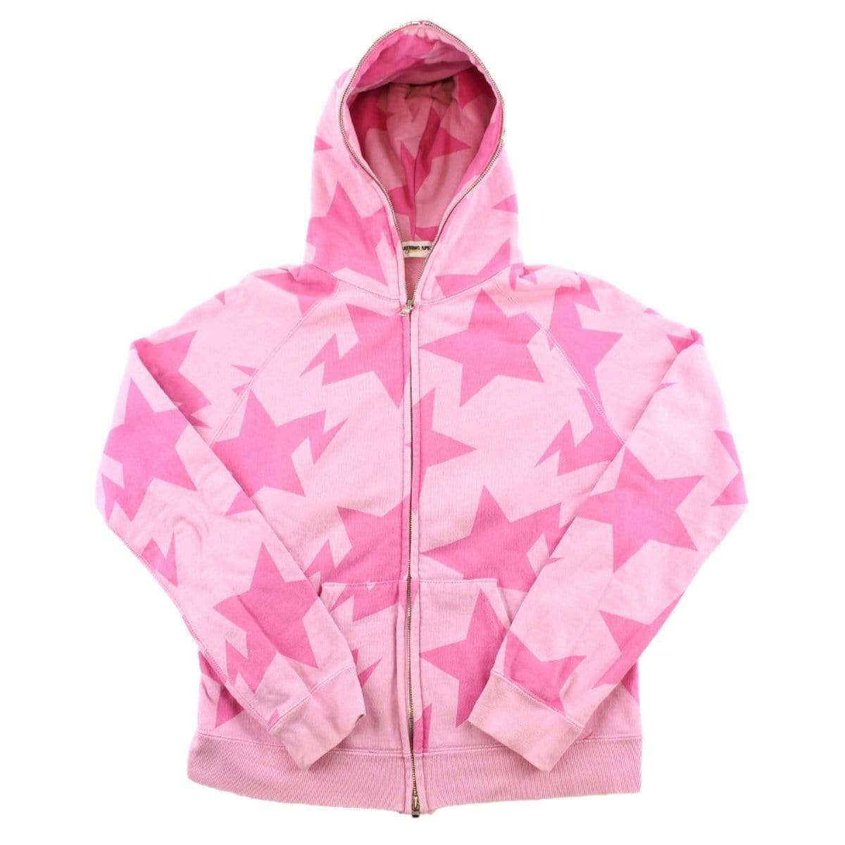 Bape Bapesta Allover Print Fullzip Hoodie Pink - SaruGeneral