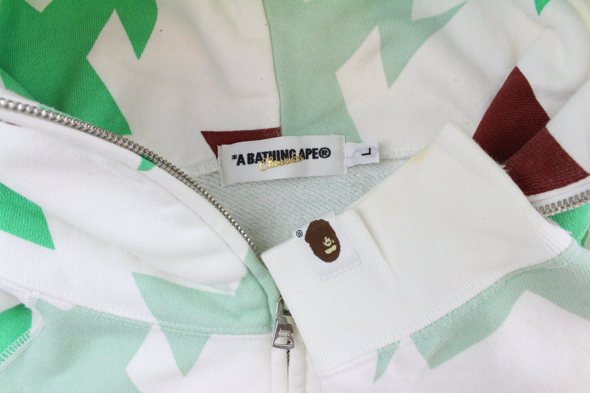 Bape Bapesta Mint & Brown Full Zip Hoodie - SaruGeneral