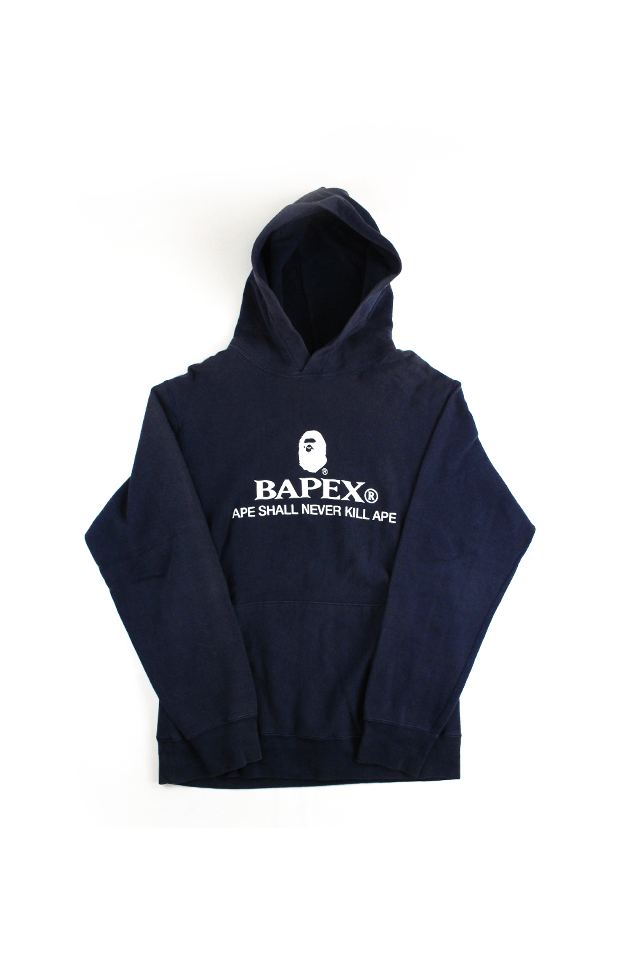 Bape Bapex Logo Hoodie Navy - SaruGeneral
