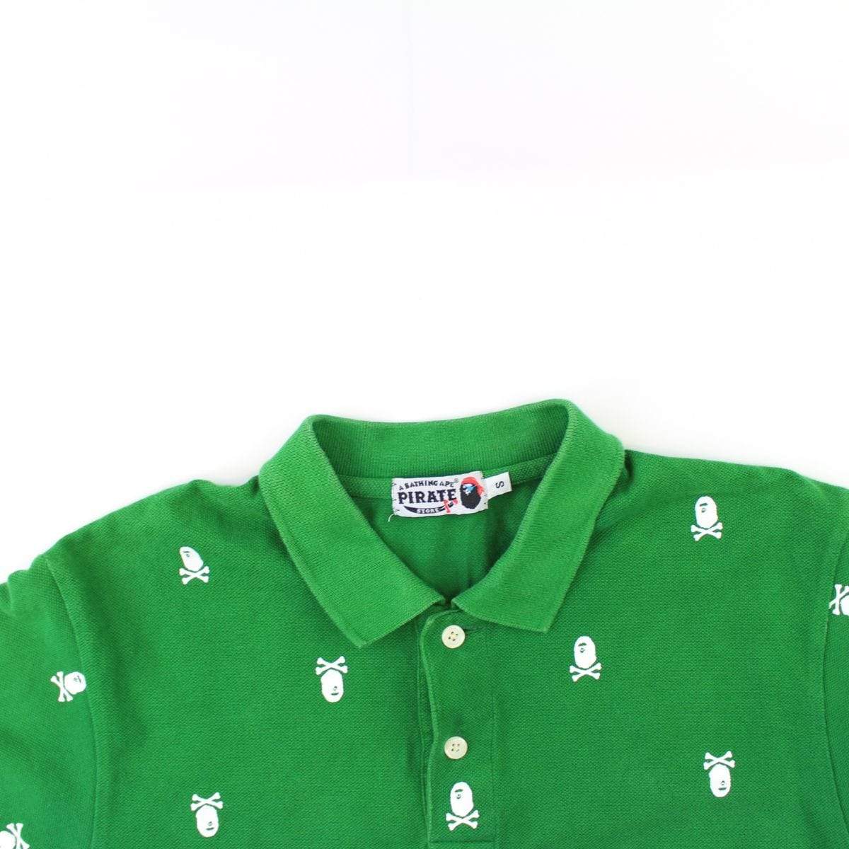 Bape Big Ape Crossbones Polo Shirt Green - SaruGeneral