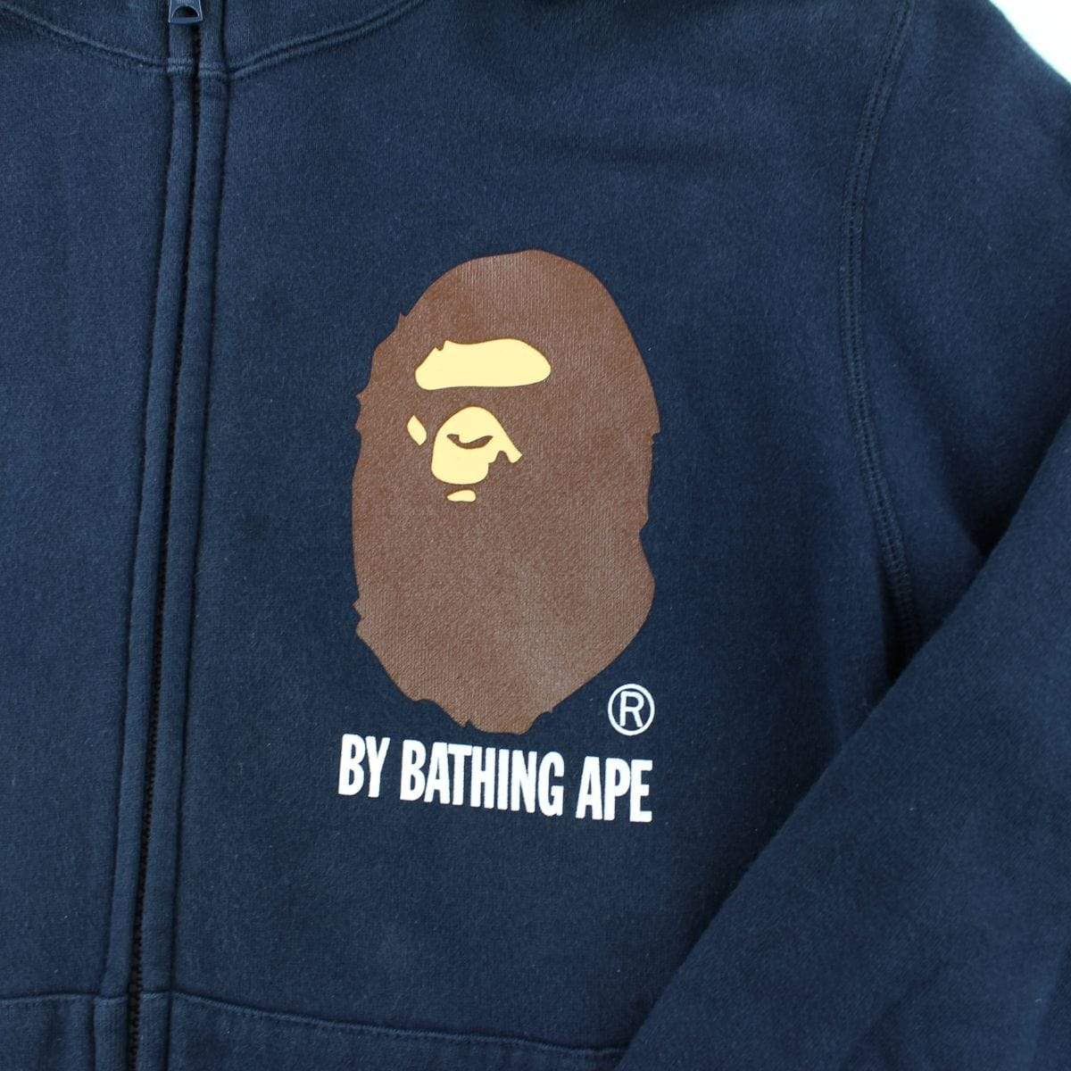 Bape Big Ape Logo Full Zip Hoodie Navy - SaruGeneral