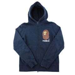 Sweat à capuche zippé Bape Big Ape Logo Bleu marine