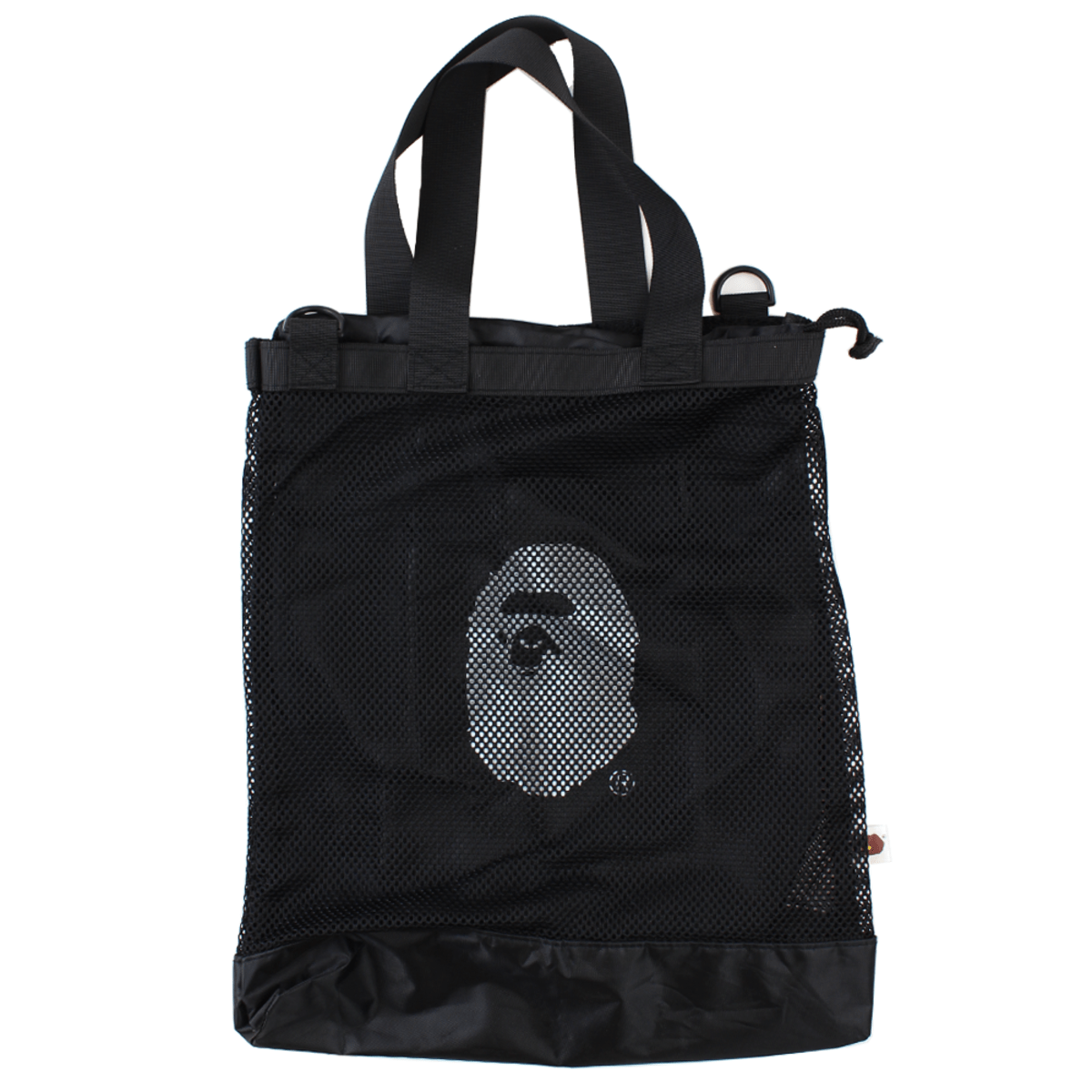 Bape Big Ape Logo Mesh Bag Black - SaruGeneral
