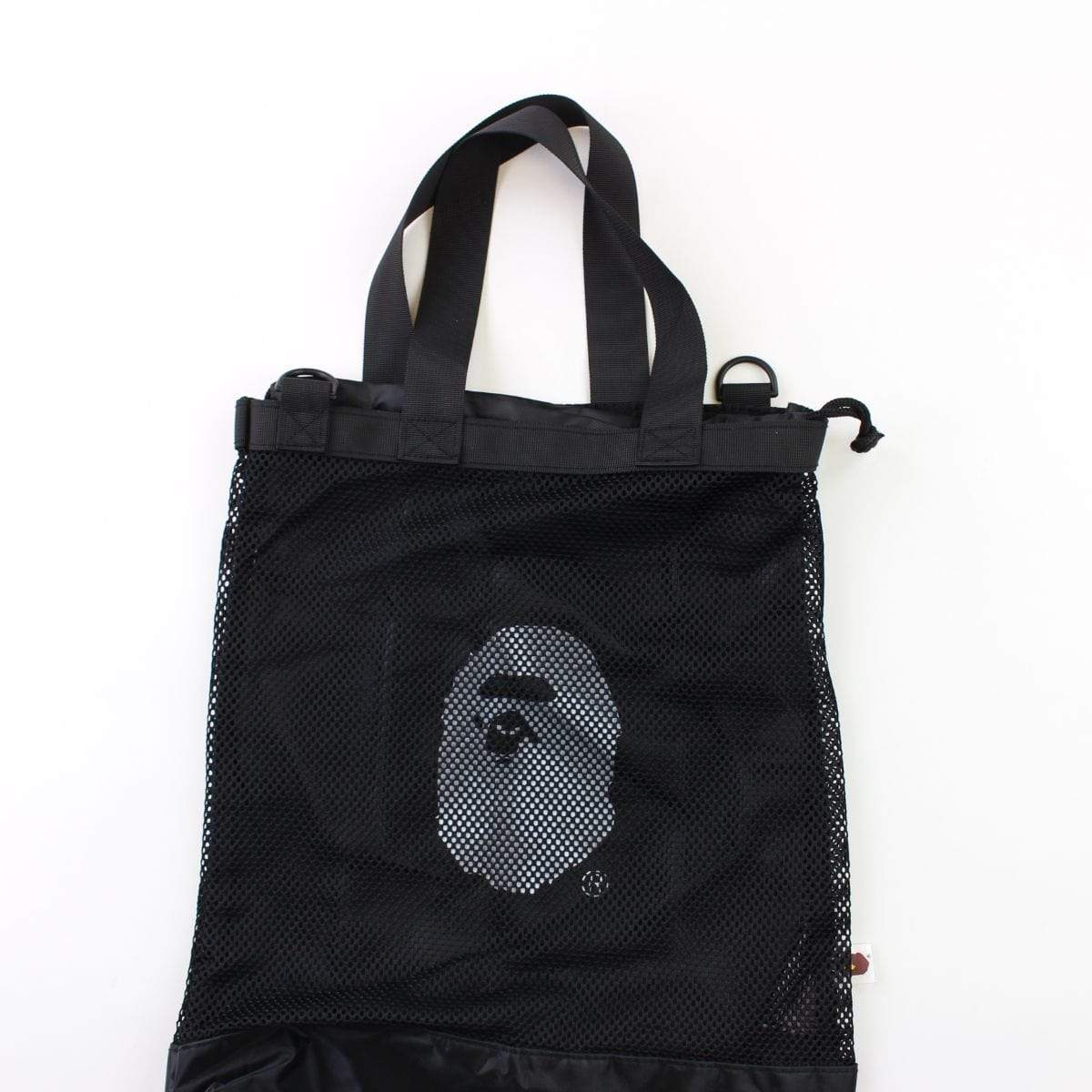 Bape Big Ape Logo Mesh Bag Black - SaruGeneral