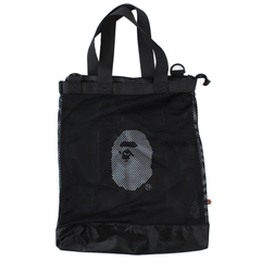 Bape Big Ape Logo Mesh Bag Black
