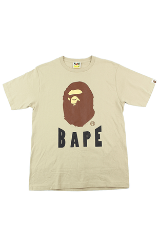 T-shirt Bape Big Ape avec logo et texte beige