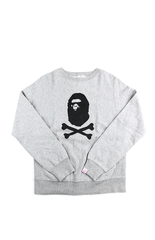 Bape Black Big Ape Crossbones Crew Gris