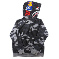 Sweat à capuche Bape camouflage noir requin