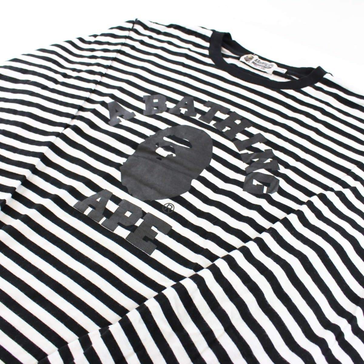 Bape Black College Logo Stripe LS - SaruGeneral