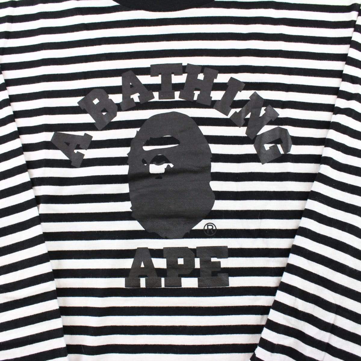 Bape Black College Logo Stripe LS - SaruGeneral
