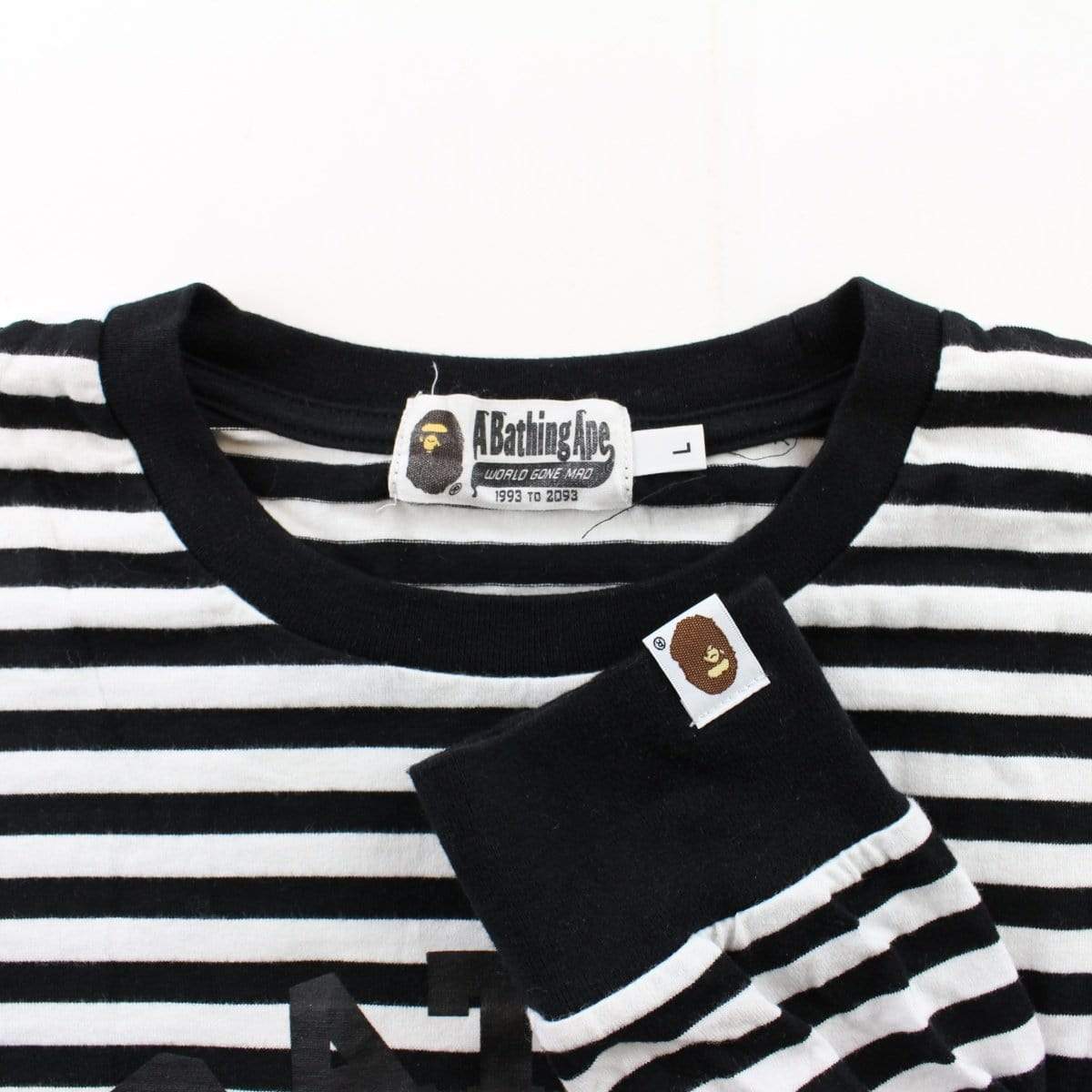 Bape Black College Logo Stripe LS - SaruGeneral