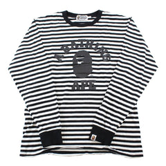 T-shirt à manches longues Bape Black College Logo Stripe