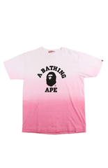 Bape Black College Logo Tee Pink Gradient