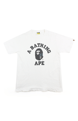 Bape Black General College Logo Tee White