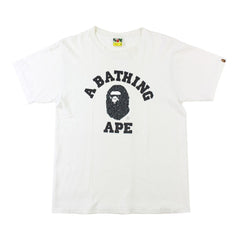 T-shirt Bape noir à imprimé léopard et logo universitaire blanc