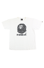 T-shirt Bape noir à imprimé cachemire et logo Big Ape blanc