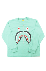 Bape Black Shark Face LS Turquoise