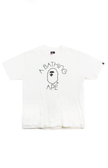 T-shirt Bape Black OutLine College avec logo blanc