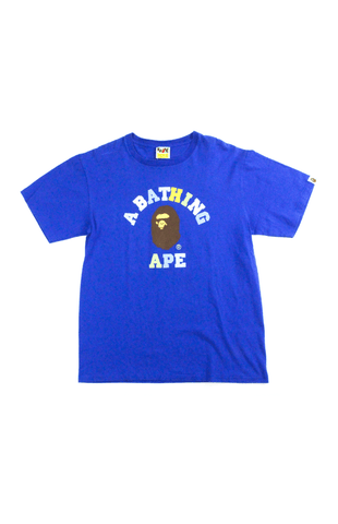 T-shirt Bape Block Colour College Logo Bleu roi