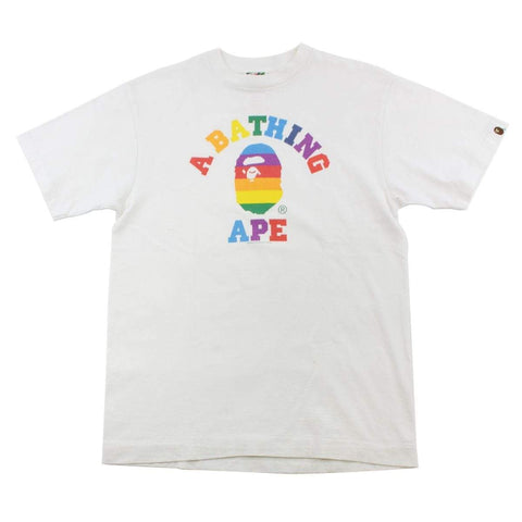 T-shirt Bape Rainbow College avec logo blanc