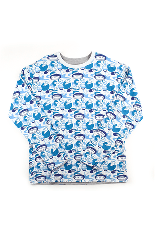 Bape Blue Baby Milo Camo LS Réversible