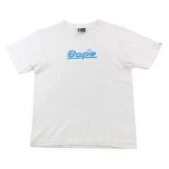 T-shirt Bape à texte bleu et bulle blanc
