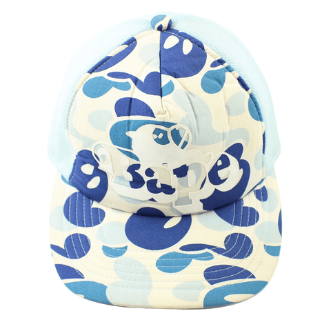 Casquette camionneur Bape Baby Milo bleu camouflage