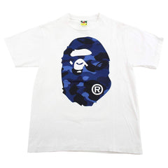 Bape Blue Camo Big Ape Logo Tee White
