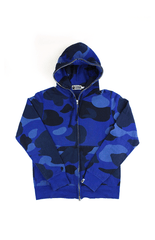 Sweat à capuche zippé Bape Blue Camo