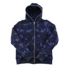 Sweat à capuche réversible Bape Blue Camo entièrement zippé