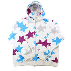 Sweat à capuche imprimé Bapesta bleu et violet, blanc