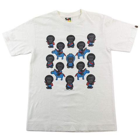 T-shirt Bape bleu rouge Baby Milos Horses blanc