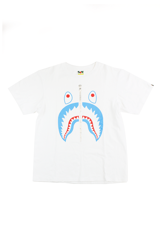 Bape teal Red Shark Face Tee White - SaruGeneral