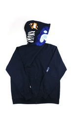 Sweat à capuche Bape Blue Tiger Shark noir