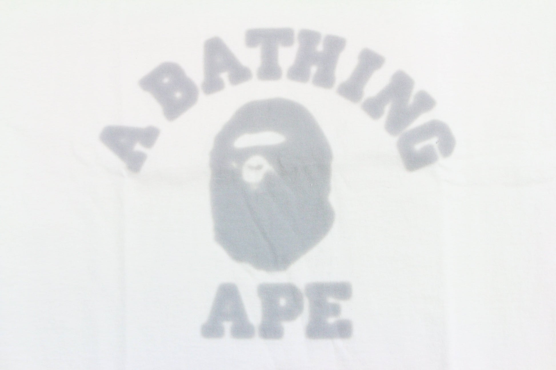 Bape Blur College Logo Tee White - SaruGeneral
