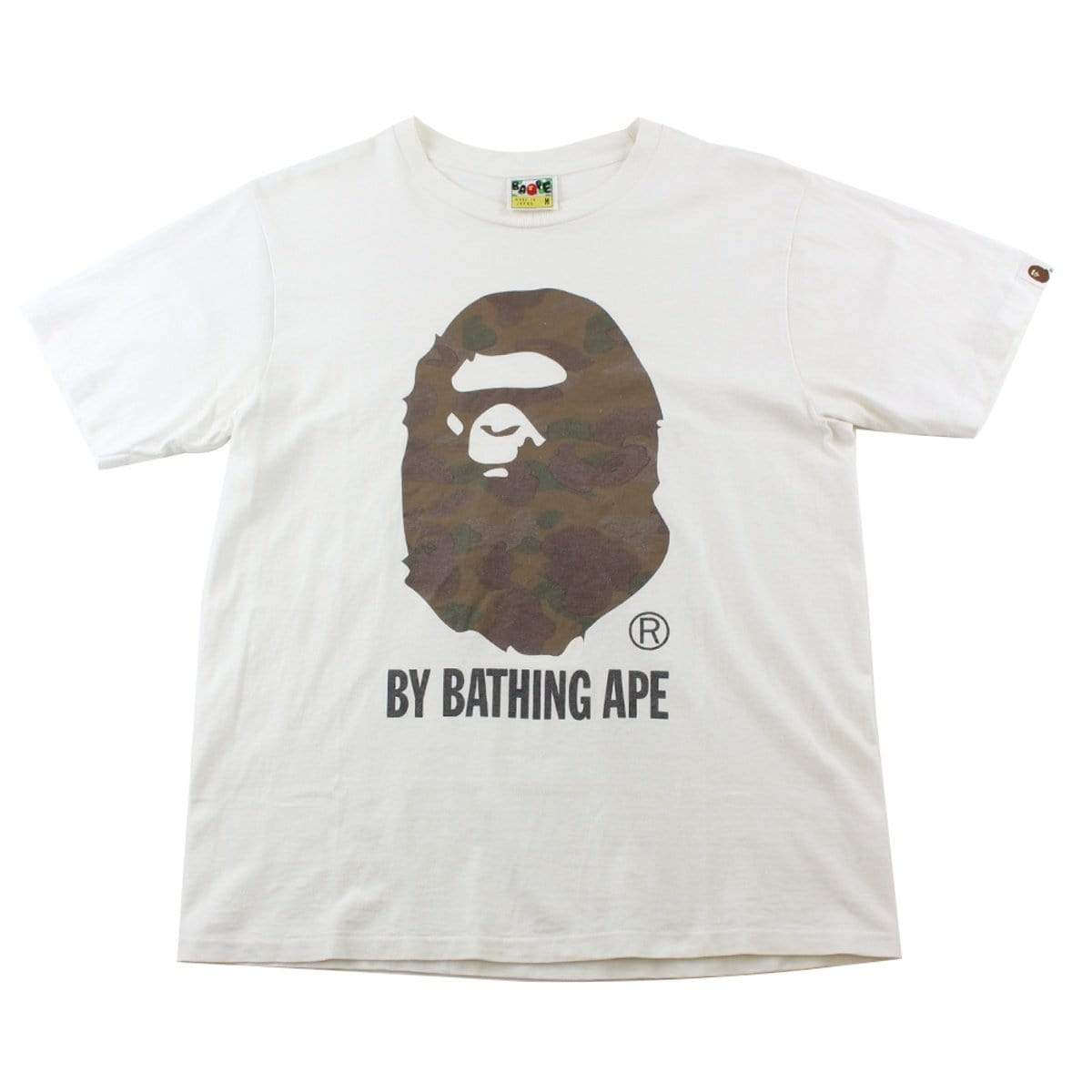 Bape Brown Camo Big Ape Logo Tee White - SaruGeneral