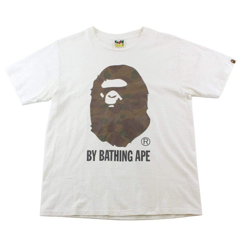 T-shirt Bape marron camouflage avec logo Big Ape blanc