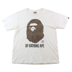 Bape Brown Camo Big Ape Logo Tee White