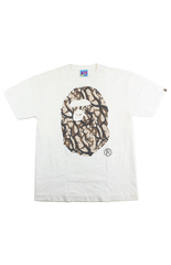 T-shirt Bape marron camouflage toxique avec logo Big Ape blanc