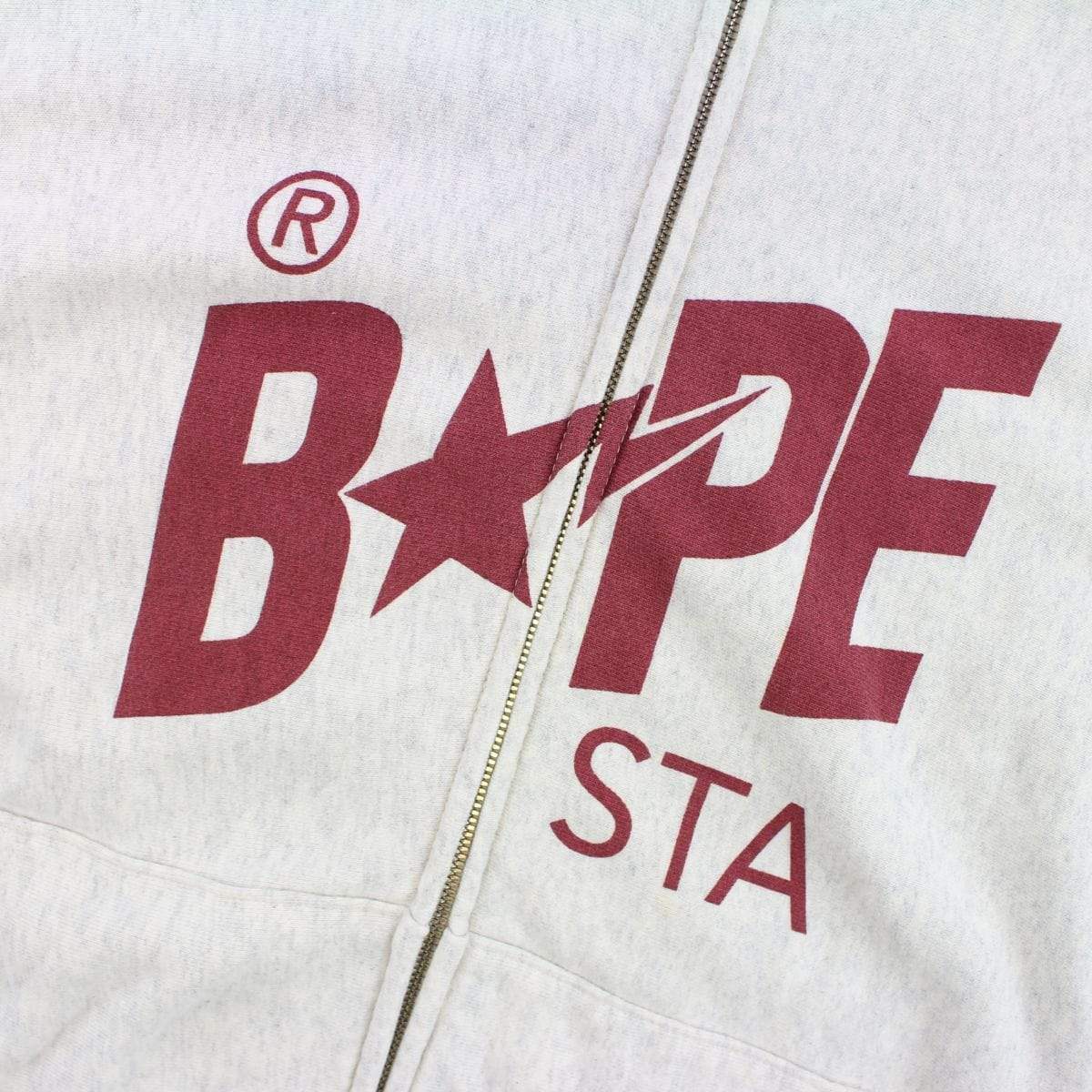 Bape Burgundy Bapesta Logo Full Zip Grey - SaruGeneral