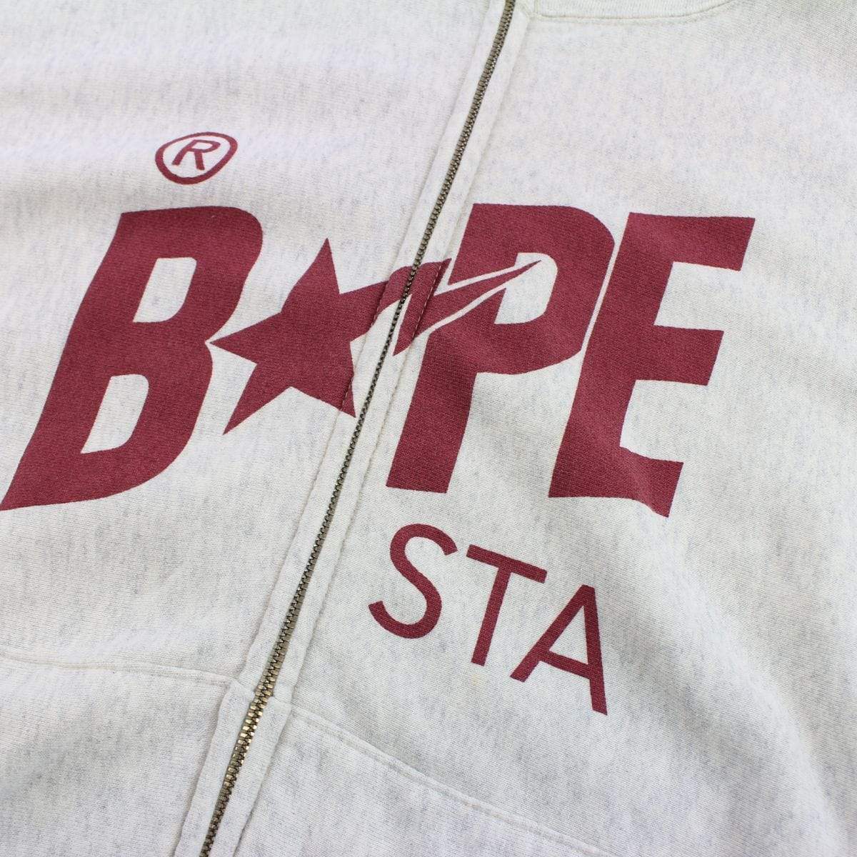 Bape Burgundy Bapesta Logo Full Zip Grey - SaruGeneral